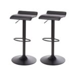 GoodHome Karonda Black Adjustable Swivel Bar Stool, Pack of 2