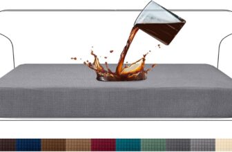 Granbest Premium Water-Repellent Sofa Seat Cushion Covers High Stretch Jacquard Fabric Couch Seat Slipcover Protector for 2 seater sofa (2 seater, Light Grey)