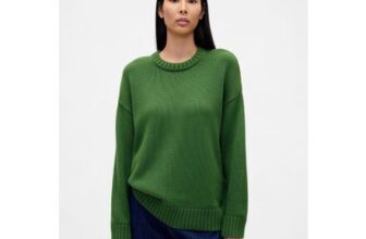Green Cotton Oversized Jumper