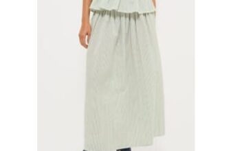 Green Striped Co Ord Skirt