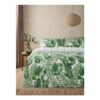 Green & White Palm House Cotton Reversible King Duvet Set