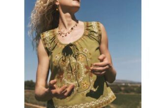 Greta Floral Embroidered Top Green