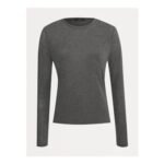 Grey Mock Layer Long Sleeves Soft Jersey Top