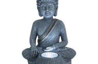 Grey Stone Effect Buddha Solar-powered Integrated LED Outdoor Light ( 3 Styles ) , Free C&C