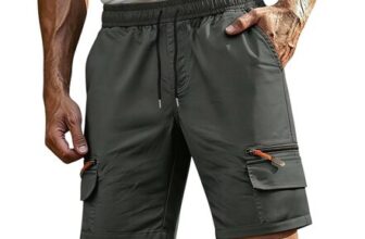 Gubsssl Mens Cargo Shorts: Casual Hiking/Work with Pockets, Gray 3XL