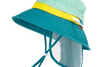HECCEI Baby Sun Hat UPF50 with Neck Flap Green