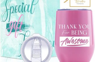 HIYAA Mothers Day & Birthday Gift for Women – 12oz Vacuum Insulated Wine Glass with Lid & Straw