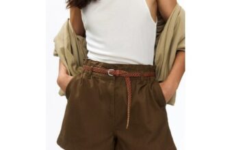 H&M Belted Twill Shorts
