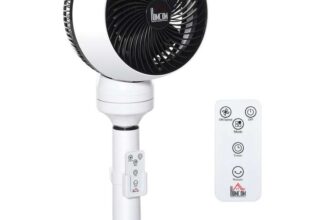 HOMCOM 9 Air Circulator Fan 3 Speed 3 Mode, 70 Oscillation 90 Vertical Tilt, Remote Controller