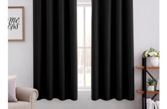 HOMEIDEAS Blackout Curtains, 2 Panels, 46×54 Inches, Eyelet