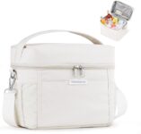 HOMESPON Insulated Lunch Bag for Women Men Adults Waterproof Cool Bag Lunch Box Tote for Picnic Work Beach Camping and TravelMediumBeige