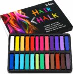 H&Q Hair Chalk Set, 24 Colours Temporary Hair Colour Chalk for Girls & Women, Non Toxic Washable Hair Dye Soft Pastels Kit for Kids Party, Cosplay, Festival & DIY Styling
