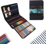 HTI Fairfax & Co 72-Piece Sketching & Drawing Pencil Set Artist Kit with Shading, Colouring & Charcoal Pencils Portable Art Supply Case for Kids, Adults & Beginners