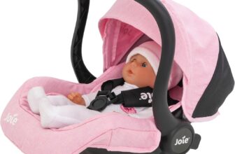 HTI Joie Junior I-Gemm Dolls Car Seat Comfort Carry Along Chair Baby Doll Travel With Storage Integrated Strap Fits up to 45cm Prams, Pushchairs and Accessories Ages 3, 34.528.847 cm
