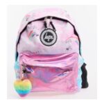 HYPE Pink Metallic Logo Unicorn Backpack