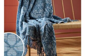 Habitat Folk Floral Throw – Blue – 150x125cm