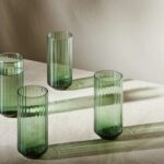 Habitat Green Wide Ribbed Set of 4 Hi Ball Glasses (free C&C)