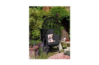 Habitat Kora Rattan Effect Garden Egg Chair – Black