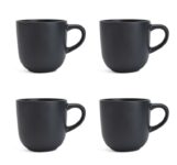 Habitat Matte Glaze Set of 4 Stoneware Mugs – Charcoal – Free C&C