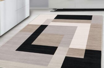Hafaa Area Rugs for Bedroom – Large Rugs Living Room 120 x 170 Cm Geometric Style Modern Floor Carpet Non Shedding Soft Touch Rug Easy to Clean(Milo Neutral)
