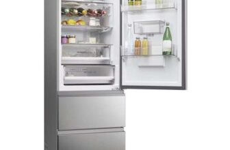 Haier HTW5618EWMG 60cm MyZone Frost Free Fridge Freezer With Water STAINLESS STEEL