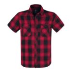 Half-Sleeve Checked Shirt Short-Sleeved Shirt Black-Red by Brandit