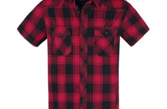 Half-Sleeve Checked Shirt Short-Sleeved Shirt Black-Red by Brandit