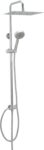 Handheld Showers 8 Square Overhead Adjustable Rainfall Shower Taps and Hose Chrome Plated Kit Thermostatic Shower Mixer Set Stainless Steel Shower Bar Set (Silver L)