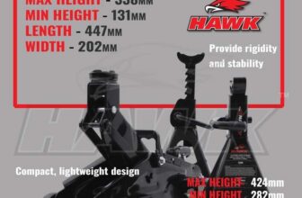 Hawk COMPACT HYDRAULIC TROLLEY CAR JACK 2 TONNE & 2 AXLE STANDS PAIR COMBO SET
