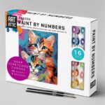 Hawksbill Paint by Numbers Cat Kit for Kids & Adults 30x30cm Canvas Acrylic Paint Set with Brushes