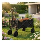 Heavy-Duty Folding Wagon Cart Collapsible Trolley with Adjustable Handle