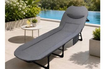 Heavy-Duty Metal Frame Foldable Outdoor Sun Lounger Recliner