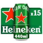 Heineken Lager Beer Cans, 15 x 440ml – ABV 5% – Save at Checkout £10.40 With S&S