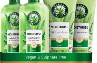 Herbal Essences Sulphate Free Shampoo and Conditioner Set for Dry Hair Including Curly and Wavy, Hydrate, Cleanse and Nourish, Sulfate Free & Vegan, VALUE PACK, 2x350ml Shampoo, 2x250ml Conditioner