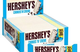 Hersheys Cookies n Crème, White Chocolate Flavour with Cookie Pieces, Pack of 24 x 40 g
