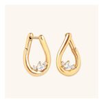 Hidden Heart Molten Hoops in Gold