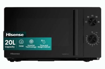 Hisense 700 Watts 20 Litre Inverter Microwave Oven H20MOBP1HIUK, Black