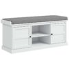 Homcom Shoe Bench with Seat, Shoe Storage Bench with Cushion, 2 Cabinets and Adjustable Shelf for Entryway, Hallway, Living Room, Bedroom.