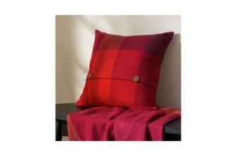 Home Herringbone Check Cushion – Red – 43x43cm