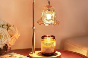 Homelist Candle Warmer Lamp with Timer: Candle Warmers with 2 Bulbs, Adjustable Height and Brightness Flower Lamp Flameless Burner Suitable Various Holiday Warming Gifts New Home Bedroom Decor Gifts