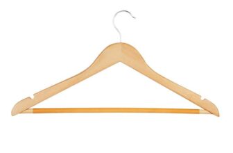 Honey Can Do Wood Hangers with Non-Slip Grooved Bar, Maple, 24-Piece