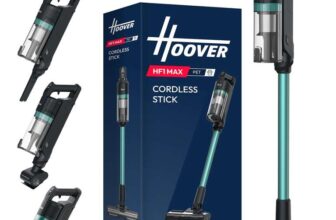 Hoover HF1 Max Cordless Vacuum Cleaner 200W 50 Min Runtime, Anti Hair Wrap, HEPA Filter
