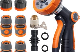 Hose Pipe Spray Gun Garden Hose Spray Gun 8 Shower Spray Patterns High-Pressure Hose Nozzle Hose Pipe Connectors and Fittings Watering for Terraces/Courtyards/Gardens/Car Cleaning