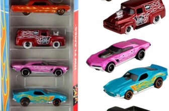 Hot Wheels Set of 5 Toy Cars (Assorted Styles, One Random Set), Extreme Race, Toy Vehicles in 1:64 Scale with Realistic Details and Decos, Collectible Cars for Kids Ages 3 and Up, 01806