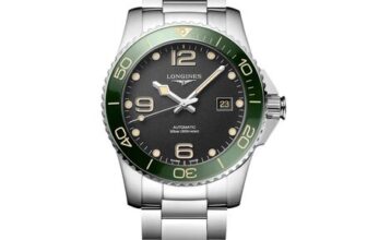 HydroConquest 41mm Black Dial Green Bezel Mens Watch