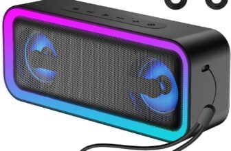 IKT Bluetooth Speaker, 40W Loud Stereo Sound Portable Speaker, 30Hrs Playtime, Speakers Wireless Bluetooth 5.4, Deep Bass,TWS Pairing, 7 RGB lights, IPX7 Waterproof, Speakers for Home/Party/Outdoor