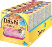 INABA Dashi Delights: Tuna with Salmon Recipe (12 x 40g) / Grain-Free, Rich in Protein, Natural Ingredients, Delicious and Healthy, Wet Cat Food