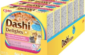 INABA Dashi Delights: Tuna with Salmon Recipe (12 x 40g) / Grain-Free, Rich in Protein, Natural Ingredients, Delicious and Healthy, Wet Cat Food