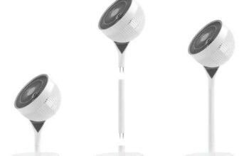 IRIS Woozoo STF-360DC-N 360 Pedestal Air Circulator in White/Grey