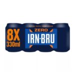 IRN-BRU ZERO Sugar Soft Drink Can Multipack 8 X 330ml